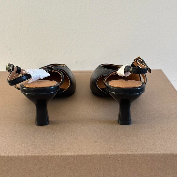 Madewell The Debbie Slingback Pump in True Black, Size 7 - Picture 6 of 11